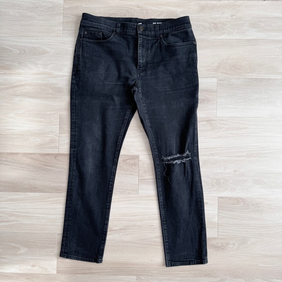 Saint Laurent Black Distressed Jeans